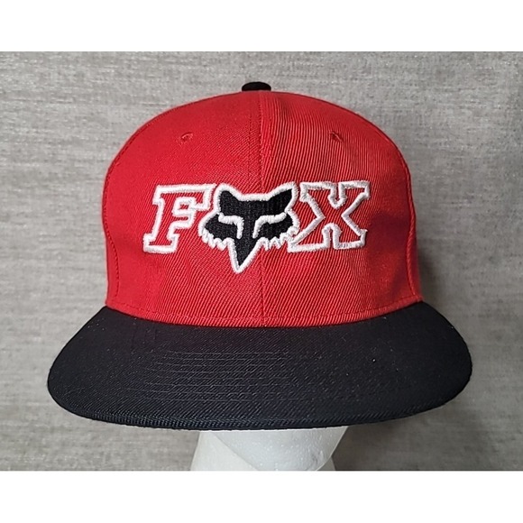 The Unbranded Brand Other - Fox Racing Motocross Red Black White Snapback Hat Cap